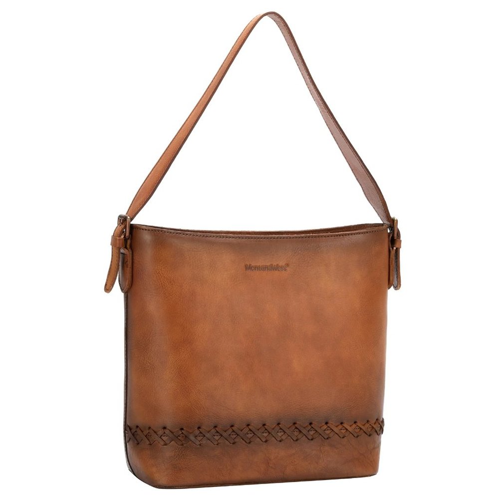 NIB Montana West Genuine Leather Collection Concealed Carry Hobo in Brown - Picture 2 of 7